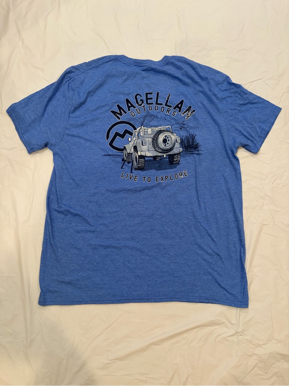 Magellan Outdoors Jeep T-Shirt Men's XL Blue‎ “Live to Explore” Comfort